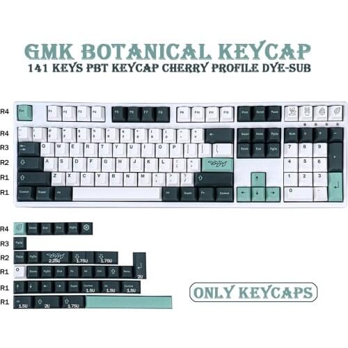 PBT Keycap 141 Keys GMK Botanical Cherry Profile DYE-SUB Personalized Keycaps For Mechanical Keyboard 61 64 84 108 Layout