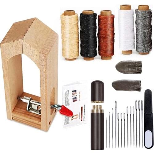 LMDZ Leather Sewing Clamp Leather Working Tools Leather Sewing Kits Leather Stitching Pony with Leather Needle and Waxed Thread