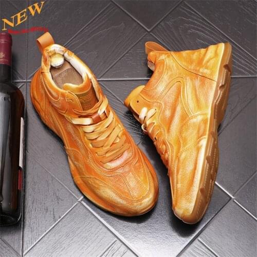 Multi-Function Mens Sneakers White Leather Hip Hop Platform Casual Shoes Height Increasing Shoes Zapatillas Hombre