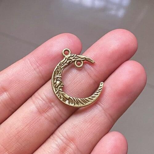30pcs Fashion Moon Face Pendants Charms Findings Jewelry Making Diy Women Necklace Earring Supernatural Accessories Minimalist