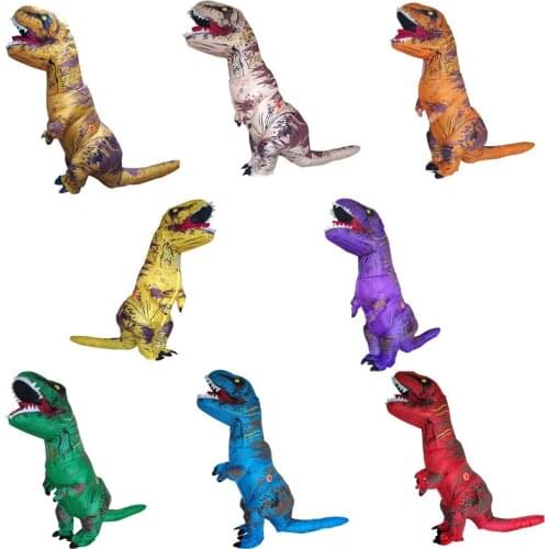 Inflatable Costume Adult Kids Dinosaur T REX Costumes Blow Up Fancy Dress Mascot Cosplay Costume For Men Women Dino Cartoon