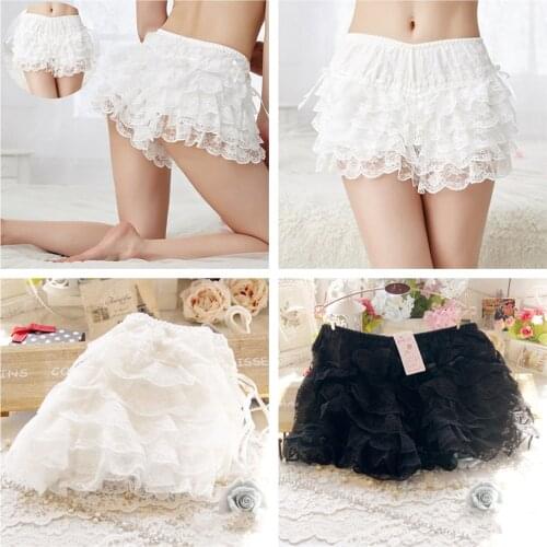 New Lace Safety Short Pants Women Elastic Waist Casual Bow Safety Shorts Bottoming Culottes Basic Panties Scanties Underwear