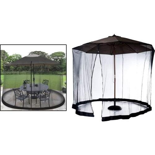 Outdoor Sunshade Mosquito Nets Anti-insect Adjustable Umbrella Screen Zipper Door Design For Patio Courtyard Porch Lawn Yard