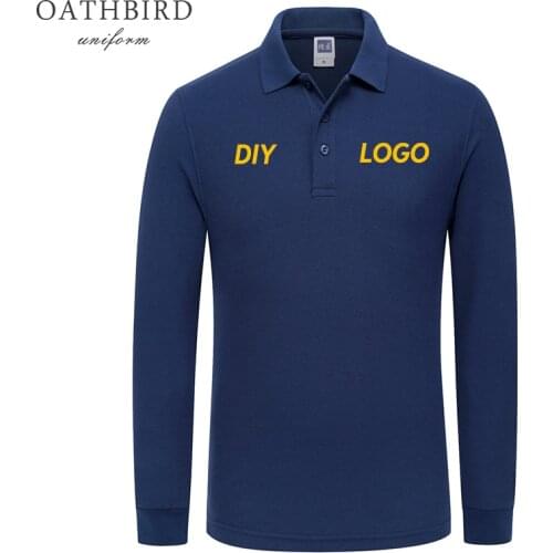 Custom Embroidered Mens Long Sleeve Shirts - Personalized Embroidery Polo Tees company work uniform work wear
