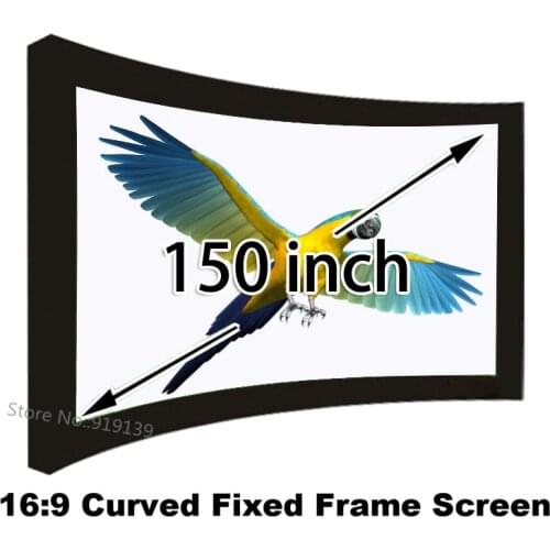 Professional HD 150 inch Brightness Curved Fixed Frame Projector Projection Screen Wide 16/9 For Office 1080p Home Cinema