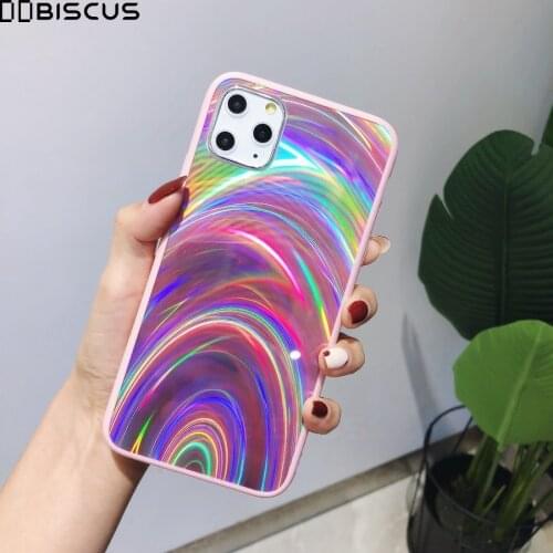Rainbow Laser Mirror Glitter Soft Case For iPhone 6S 6 7 8 Plus Cases on iPhone 11 Pro Max XS XR X 12 Mini Phone Cover Coque