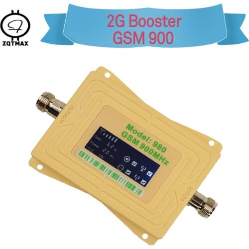 ZQTMAX gsm repeater 2g cell phone signal booster 900 MHz 62dB cellular amplifier mobile internet Mini LCD Display