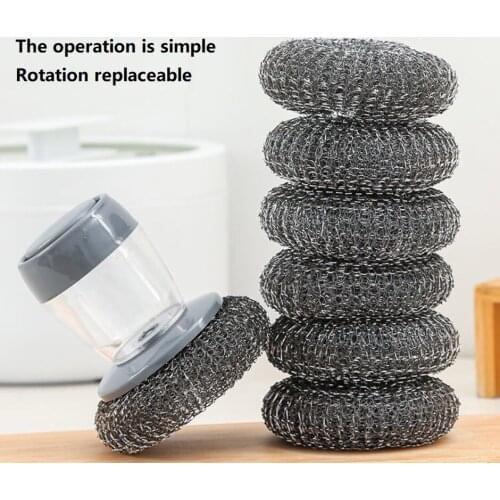 Cleaner Kitchen Rust Pot Pans Cleaning Scrubber Steel Rust Remover Scraper Brush Kit Metal Soap Scrub Brush Utensil Steel Wire