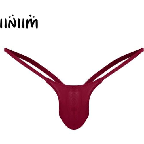 Men Sexy Jockstrap Underwear Open Butt Panties Micro G-string Briefs Gay Erotic Lingerie Mini Penis Pouch Biniki Thong Underpant