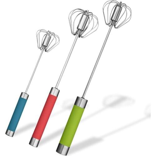 1 PC Stainless Steel Egg Beater Kitchen Semi-Automatic Whisk Metal Hand Mixer for flour egg Kitchen Mixing Tools