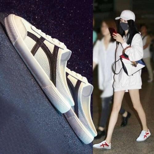 Apanzu White Sneakers Fashion Women Outdoor Summer Slippers Flats Slip On Flats Lace Up Flats Spring Lady Slides Sport Slipper