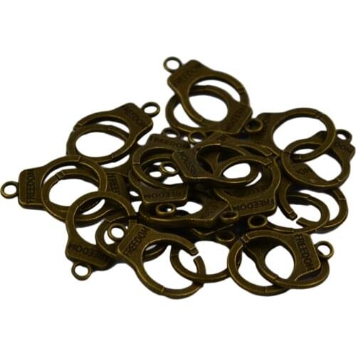 12Pcs Bronze Punk Mini Keyring Clasp Keychain Freedom Charm Pendant