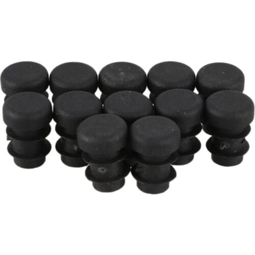 12 Pcs Plastic 12mm Pipe End Blanking Caps Bung Tube Insert Plug Round Black