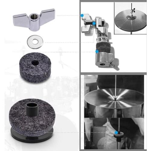 18Pcs/Set Cymbal Stand Felt Hi-Hat Clutch Cup Wing Nuts Sleeves Drum Accessories