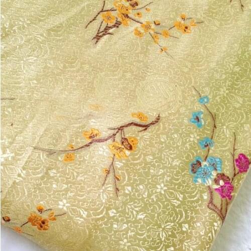75cm*100cm Brocade fabric costume antique fabric brocade fabric festive scene layout - happy Plum wedding dress diy fabric