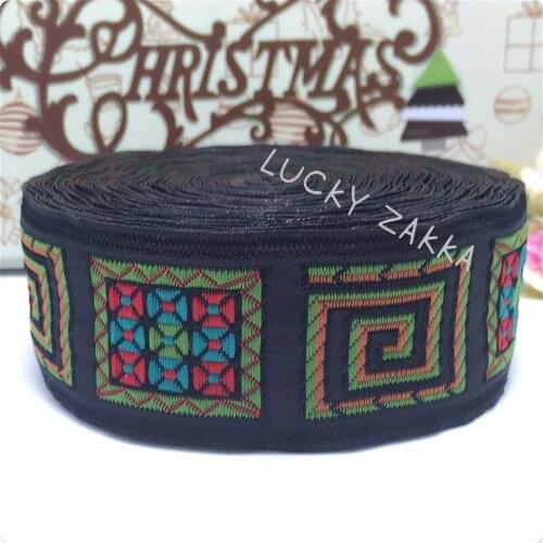 9yards/lot 1-1/4'' 33mm 100%Polyester Woven Jacquard Ribbon Roman geometric lace curtain accessories MZ15073010