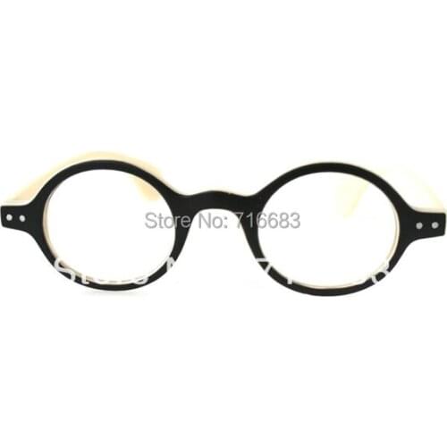 Agstum Oval Oblate Brand New Vintage Retro Round Unisex Ivory Black Optical Eyeglass Frame Spectacles Eyewear RX