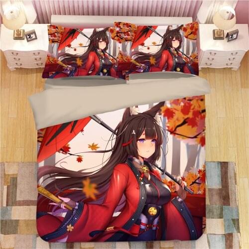 Azur Lane Cartoon Anime Bed Linens Duvet Covers Pillowcases Comforter Bedding Sets Bedclothes Bed Linen Bedding Set Bed Set