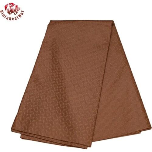 Bintarealwax 5 Yard/Lot 100% Polyester Jacquard Dress Fabric Bazin Riche Newest Fabric for Men or Women Cloth for Sewing CS3273