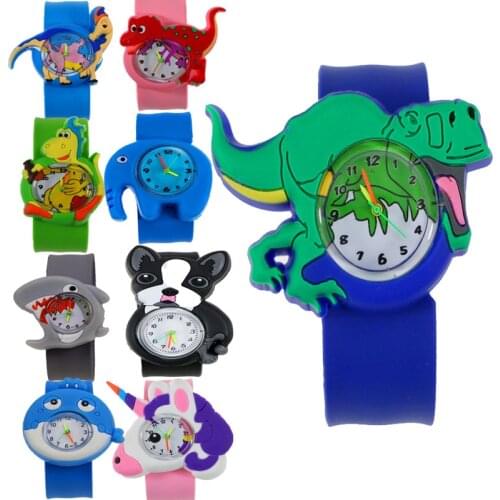 Children Watch Cartoon 9 Styles Dinosaur Dog Elephant Unicorn Shape Sports Quartz Kids Watch for Boy Girl Gift Relogio Clock