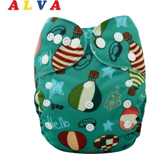 ALVA Baby Reusable One Size Fits All Baby Cloth Diaper with Insert H021
