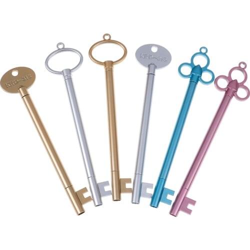 6pcs/lot Creative Key Style Gel Pen 0.38mm Black Ink Student Stationery Gel Pens Office School Supplies Material Escolar