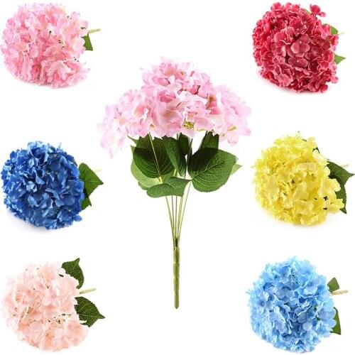 7 Heads Artificial Flowers Fake Hydrangea Rose Simulation Hydrangeas Home Wedding Party Birthday Showcase Decorative Accessories