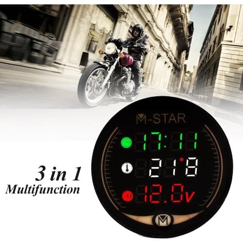 3 in 1 Night Vision Motorcycle Meter Time Temperature Voltage Table For Honda CBR1100XX ST1300 PCX 150 CR80R CR85R CRF150R