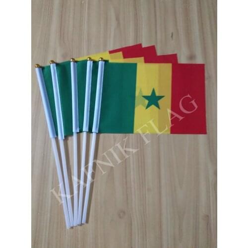 KAFNIK,5pcs Senegal 14*21cm hand flag Free Shipping