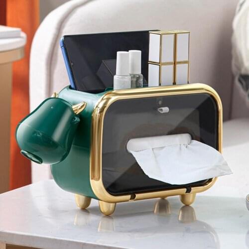 Tissue Box Large Capacity Cartoon Shape Plastic Paper Holder with Hidden Toothpick Box Waterproof Storage Holders Home Decor