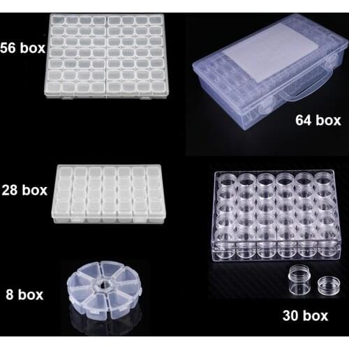 8/28/30/56/64/224 Lattices Boxes Diamond Embroidery Accessories Diamond Painting Box Cross Stitch Cases Storage Organizer