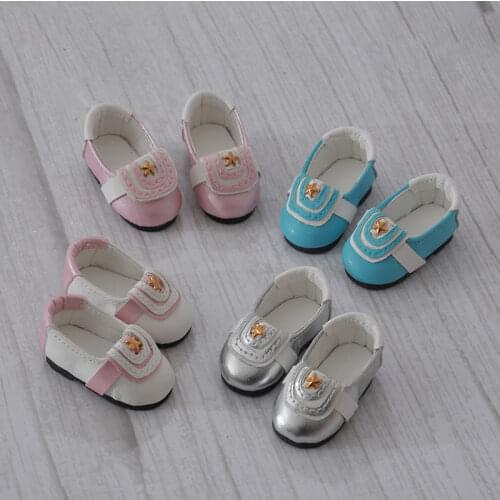 BJD Doll shoes suitable for 1-6 size PU shoes golden bow pattern princess shoe accessories