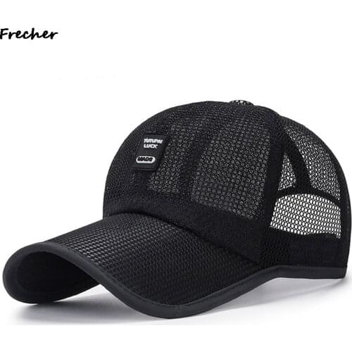 Summer hollow net cap extended brim baseball cap breathable sun protection cap fishing cap mesh cap quick drying cap mens hat