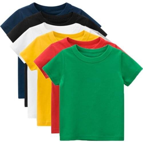 2020 Summer Kids T-Shirt Short Sleeved Plain T shirt Childrens Clothes New Baby Boys Cotton School Uniform Polo Shirts Out