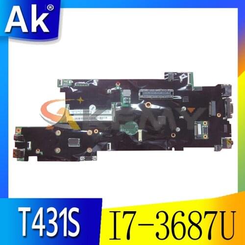 Akemy For Lenovo Thinkpad T431S Laptop Motherboard FRU 04X0792 CPU I7 3687U DDR3 100% Test Work