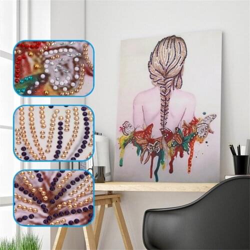 5D DIY Special Diamond Painting Braid Girl Partial Diamond Embroidery Diamond Mosaic Picture Of Rhinestones Decoration Painting