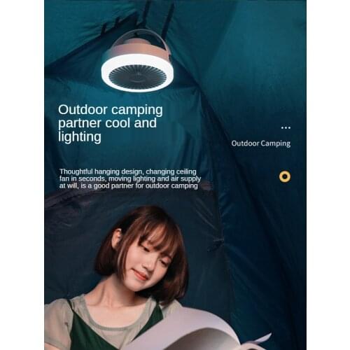 Outdoor camping fan hanging lamp lamp nets inside small rechargeable ceiling fans mounted camping tents