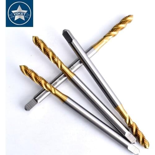 HSSE Long Shank With TIN Spiral Fluted tap M3X0.5 M4X0.7 M5X0.8 M6X1 M8X1.25 M10X1.5 M12X1.75 Metric Screw Thread taps X150MM