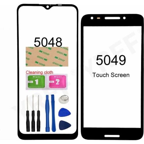 For Alcatel 3X 2019 5048 Front Screen Glass Panel (No Touch Screen) For Alcatel A30 Fierce 5049 OT5049 Outer Glass Pancel Cover