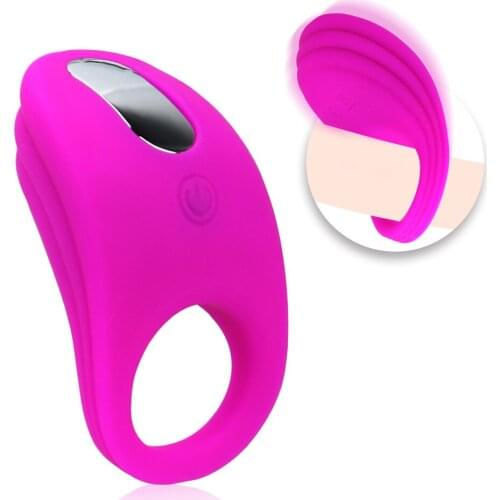 Cock Ring Vibrator Chastity 7 Modes Sex Products Vibrating Penis Ring Silicone Sex Toys for Men Male Delay Ejaculation