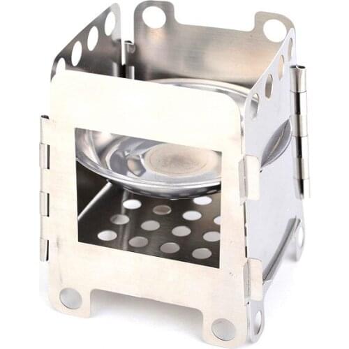 Camping Stove Stainless Steel Backpacking Stove Potable Wood Burning Stoves for Picnic BBQ Camp Hiking