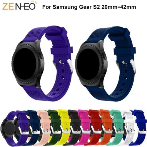 Breathable watchband Silicone strap For Samsung Gear S2 Watch 20mm straps Replacement wristband For Samsung Gear S2 Accessories