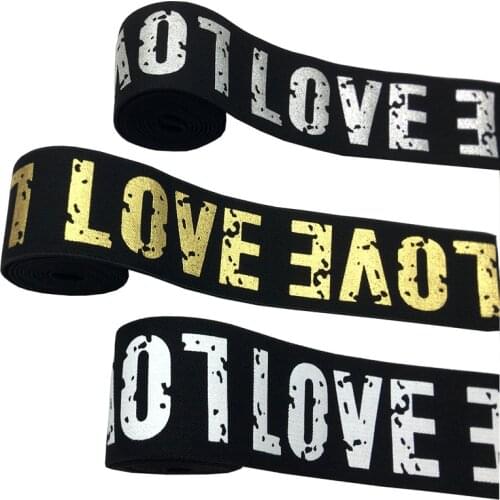 Letter LOVE Rubber Elastic Bands 38MM Elastic Ribbon Clothing Bags Trousers Elastic Rubber 4CM Webbing DIY Sewing Accessorie 1M