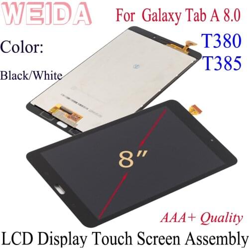 WEIDA LCD Replacment 8" For Samsung Galaxy Tab A 8.0 T380 T385 LCD Display Touch Screen Assembly SM T380 WIFI/ SM-T385 3G