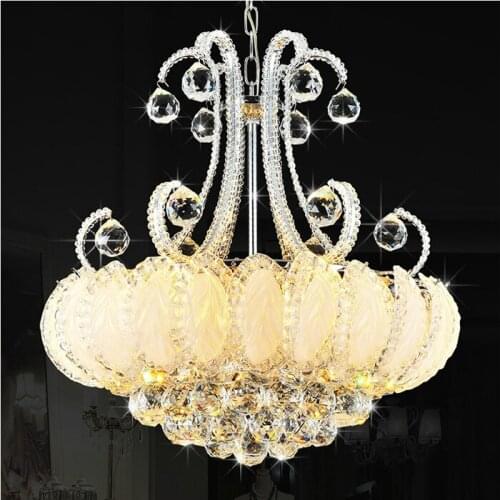 Modern Gold Crystal Chandelier Lighting Fixture Silver Gold Crystal Chandeliers Lamparas Home Indoor Hotel Restaurant LED Light
