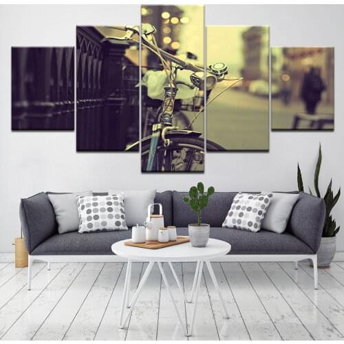 Modern Prints Painting Framework 5 Pieces Home Bedroom Decoration Vintage Bike Modular Art Canvas Wall Pictures Hot Sale Posters