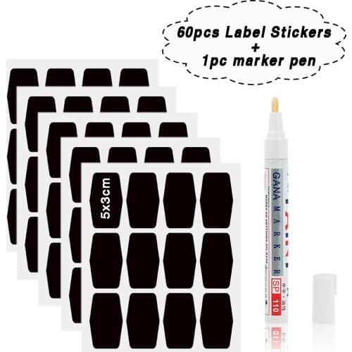 Spices Stickers Kitchen Pantry Labels Jars Organizer Storage Bottles Waterproof Jar Jam Spice Label Sticker Chalkboard Tag