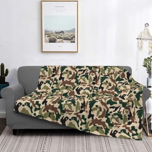 Shih Tzu Camouflage Camo Blanket Velvet Printed Fashion Breathable Lightweight Throw Blanket for Sofa Bedroom Bedspreads