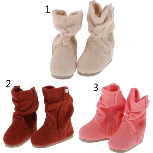 1/6 a Pair Delicately Handcrafted Doll Boots Shoes In Winter for Blythe Dolls Dressing Up Clothing Accessory