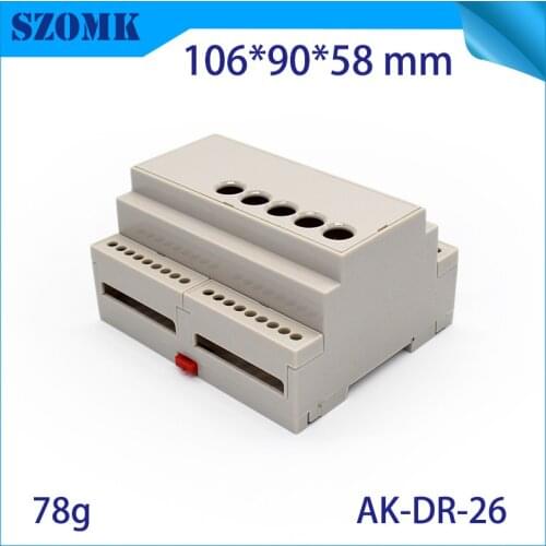 1 piece abs plastic din rail enclosures din rial plastic case box electronics din rail box 106x90x58 mm din rail wall mount case